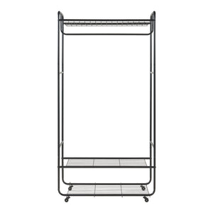 Rullbar garderobestativ Vestvågøy 176x90x40 cm Sort [en.casa]
