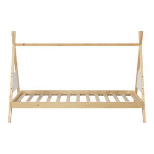 Tipi-seng Siikajoki med madras 90x200cm fyrretræ natur [en.casa]