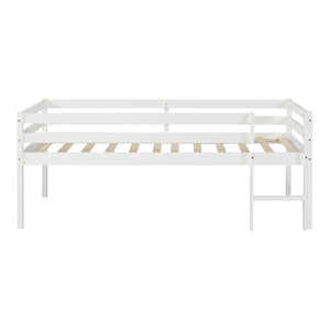 Børneseng Siikalatva med madras 90x200cm Hvid [en.casa]