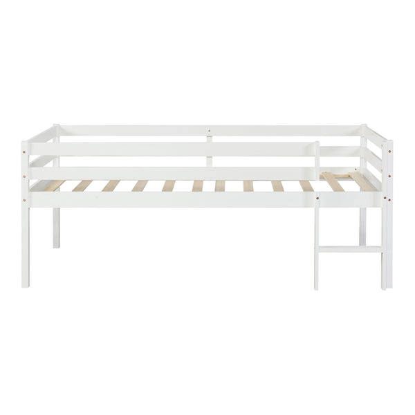 Børneseng Siikalatva med madras 90x200cm Hvid [en.casa]