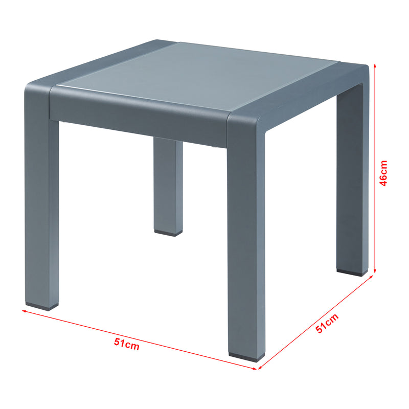 Målskitse Udendørs lænestolsæt med bord Avise 3 dele Aluminium [casa.pro]