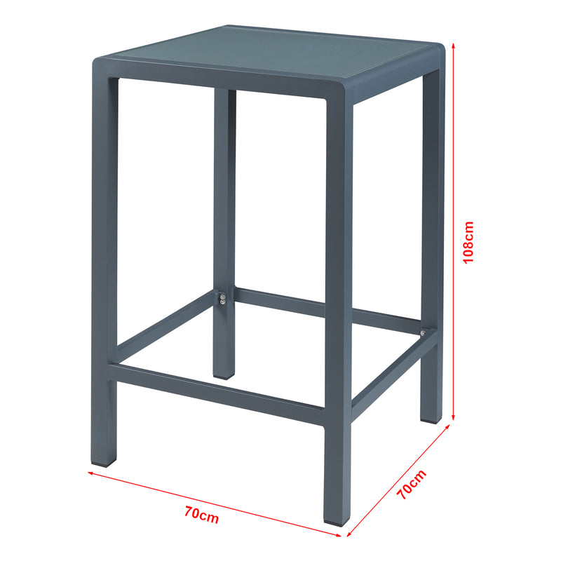 Målskitse Avise 3-delt barbordssæt i aluminium [casa.pro]