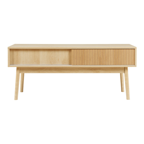 TV-møbel Landskrona 115x40x48 cm med to skydedøre i egetræslook [en.casa]