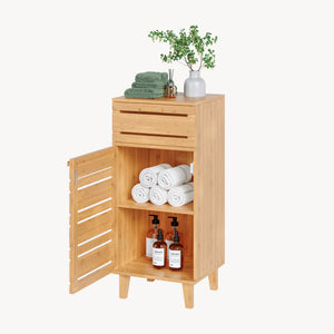 Badeværelsesskab Epind 75x33x30 cm naturlig bambus [en.casa]