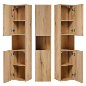 Højt skab Skelbolu 140x30x25 cm egetræslook [en.casa]