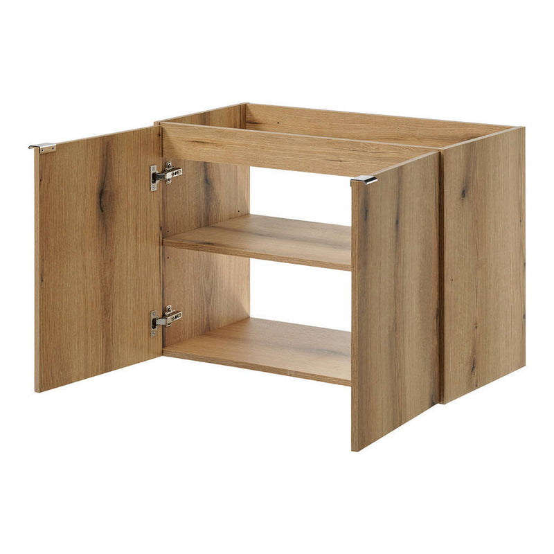 Målskitse Newport 80x57x39 cm håndvask med LED-spejl i egetræslook [en.casa]