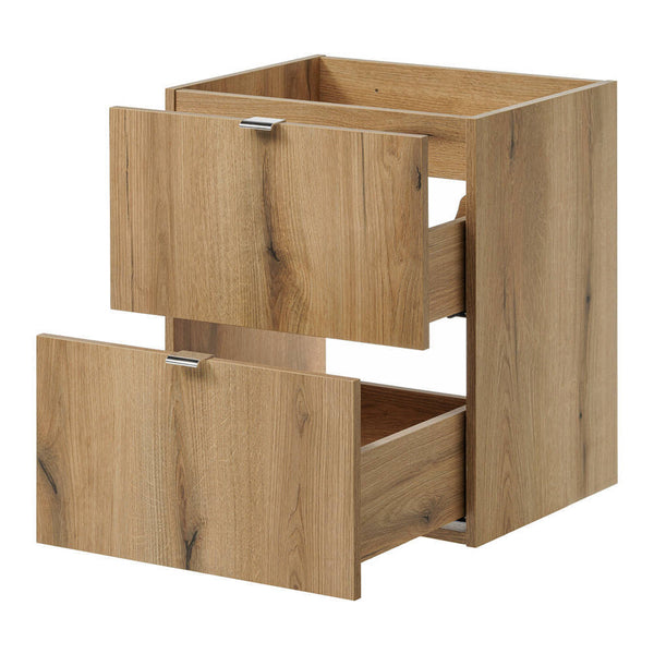 Newport 50x57x39 cm håndvask med LED-spejl i egetræslook [en.casa]