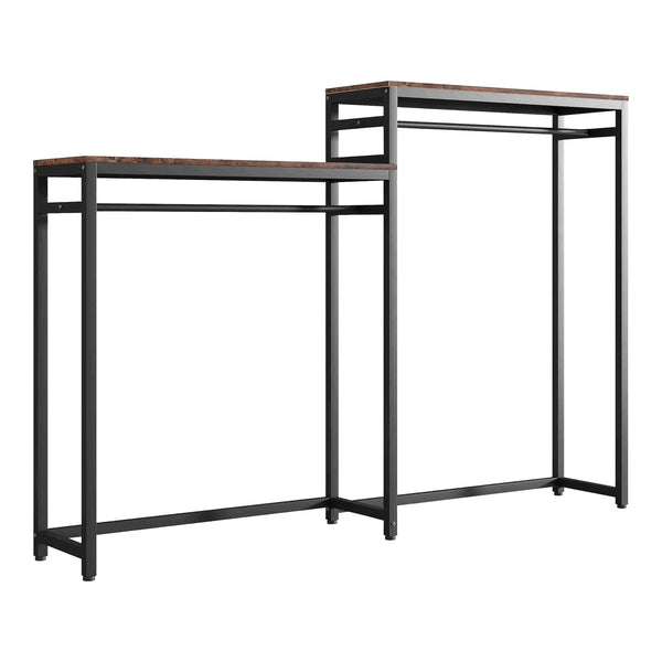 Knagerække Skestbyena lavet af to elementer 140x240x40 cm sort/valnød look [en.casa]