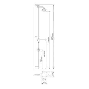 Solcellebruser Frerievn med fodbruser 215 cm 18L [casa.pro]