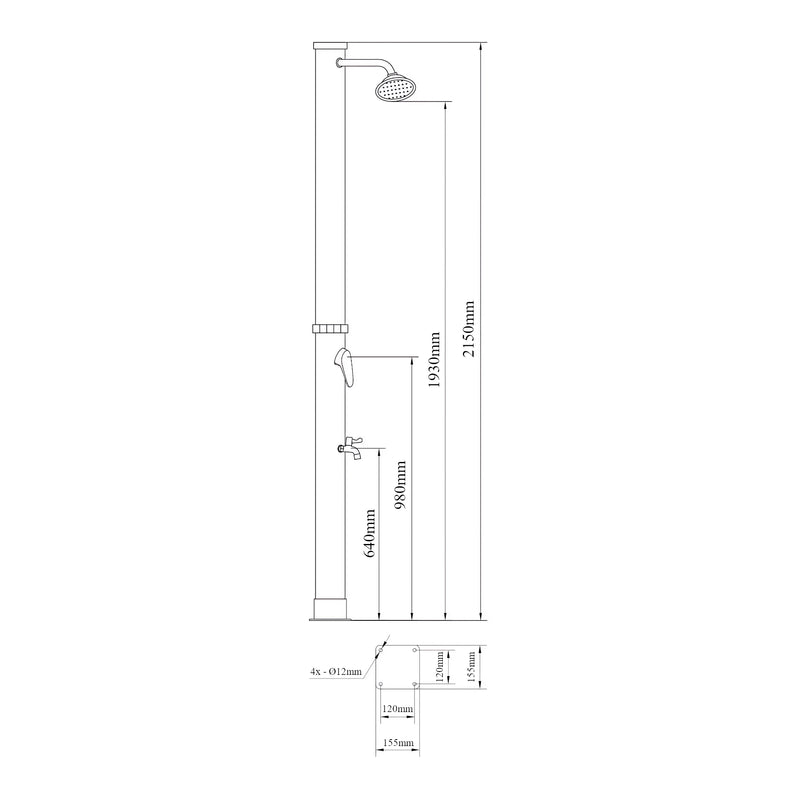 Målskitse Solcellebruser Frerievn med fodbruser 215 cm 18L [casa.pro]