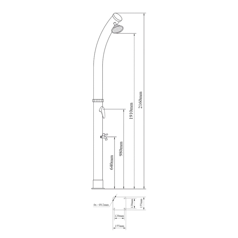 Målskitse Solbruser Kebomi 216 cm 18 L [casa.pro]