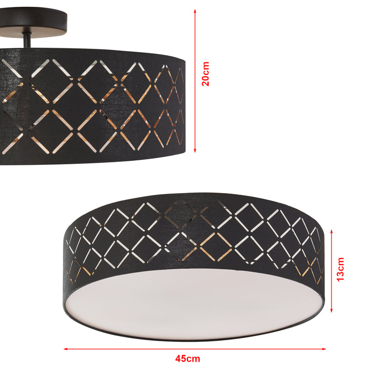 Målskitse Bay loftslampe sort/hvid [lux.pro]