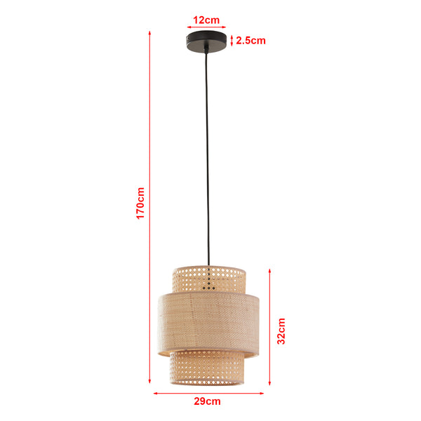 Biggar pendellampe rattan-look/flettet mønster [lux.pro]