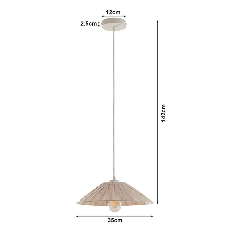 Målskitse Bridge-pendellampe hvid/beige [lux.pro]