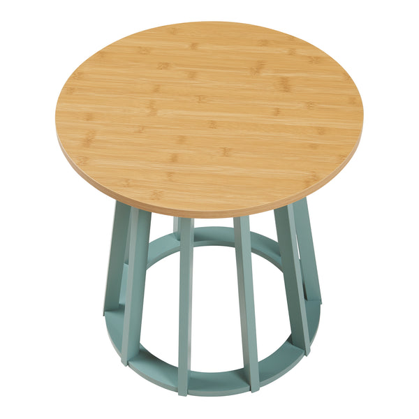 Lensuu sidebord 48xØ48 cm pastelgrøn/eg [en.casa]