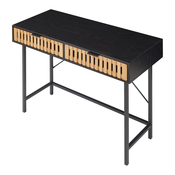 Konsolbord Luniehti 100x40x75 cm sort/natur [en.casa]