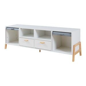 TV-møbel Kvaefjord 160x40x52 cm hvid/grå [en.casa]