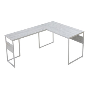 Skrivebord Karlstang L-formet 166x120x75 cm lysegrå [en.casa]