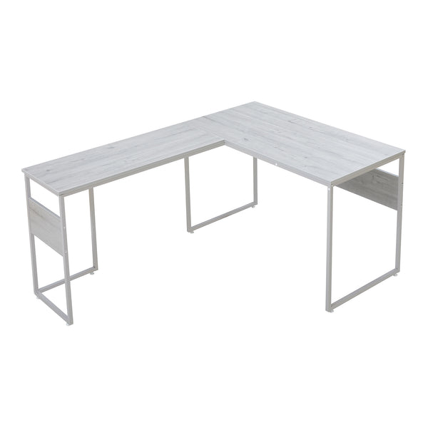 Skrivebord Karlstang L-formet 166x120x75 cm lysegrå [en.casa]