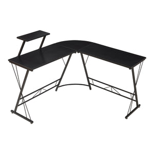 Yremso L-formet skrivebord 122x122x98 cm sort [en.casa]