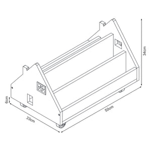 Mobil børnehylde Vipsali 50x33x34 cm mintgrøn/hvid [en.casa]