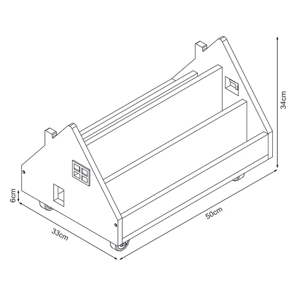Mobil børnehylde Vipsali 50x33x34 cm mintgrøn/hvid [en.casa]