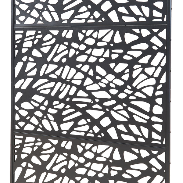 Indendørs skillevæg Poskind stål 200x100x50 cm sort [casa.pro]