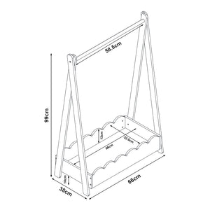 Børnegarderobe Vestnes 99x66x38 cm Candyfloss [en.casa]