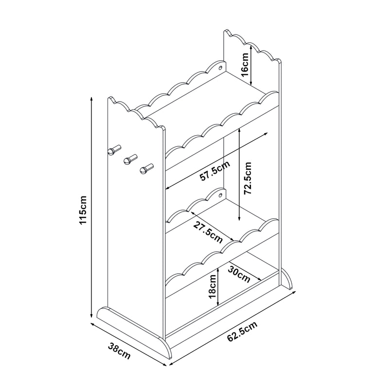 Målskitse Børnegarderobe Vestnes med spejl [en.casa]