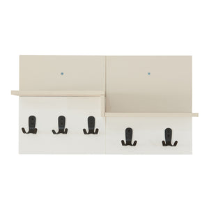 Botaruvn vægknagerække med 2 hylder 34x59x13 cm Beige/hvid [en.casa]