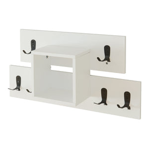 Vægknagerække Vänd med hylde 32x60x14 cm Hvid [en.casa]