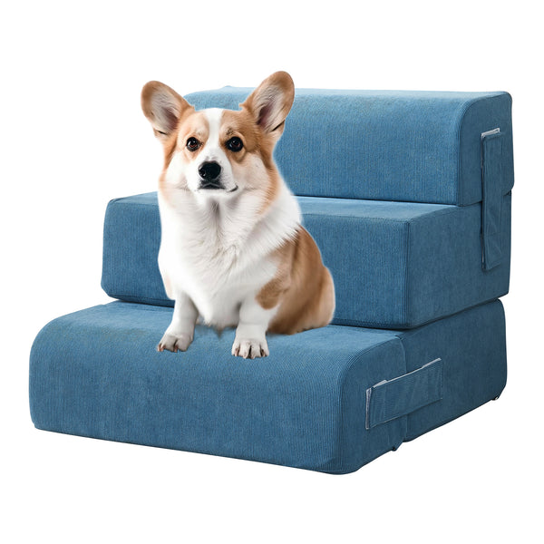 Kæledyrstrappe Joelerhatra 4-delt 45x50x45 cm Cord Blue [en.casa]