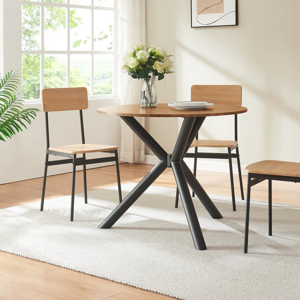 Viserinna stålbordstel 94,5x94,5x73 cm sort [en.casa]