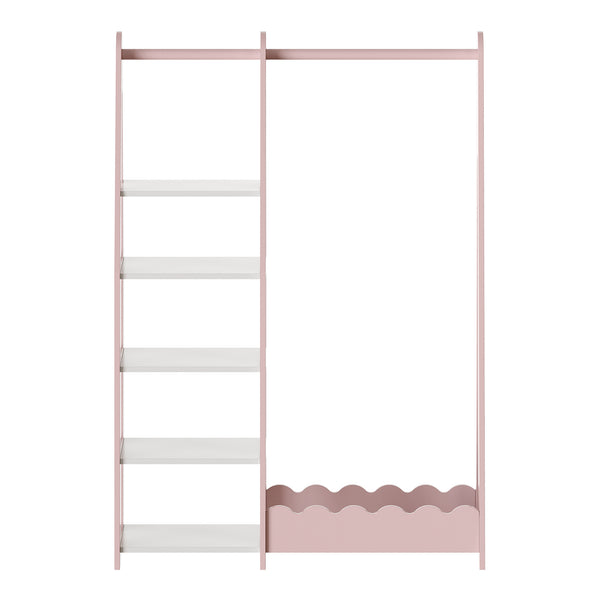 Børnegarderobe Vestnes 114x77x30 cm Cotton Candy/White [en.casa]