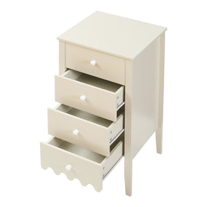 Luspoo kommode med 4 skuffer 82x40x40 cm cremehvid [en.casa]