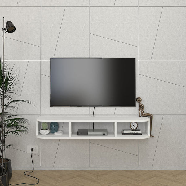 Hængende tv-lowboard Oundsvas 120x30x19 cm Hvid [en.casa]
