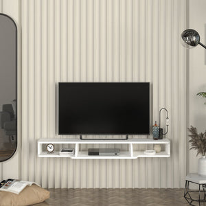 Hængende TV-lowboard Aar 135x30x16 cm Hvid [en.casa]
