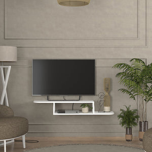Hængende TV-lowboard Kershaby 120x30x19 cm Hvid [en.casa]