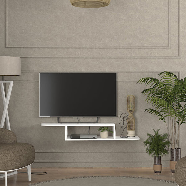 Hængende TV-lowboard Kershaby 120x30x19 cm Hvid [en.casa]