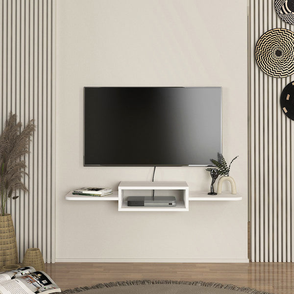 Hængende tv-hylde Tar 115x30x16 cm Hvid [en.casa]