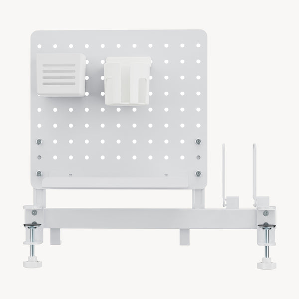 Organizador de escritorio de tablero perforado Sauda 50x50 cm acero - Blanco [en.casa]