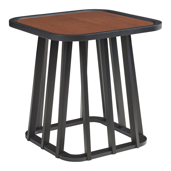Burgess sidebord 51x51x51 cm sort/valnødde-look [en.casa]