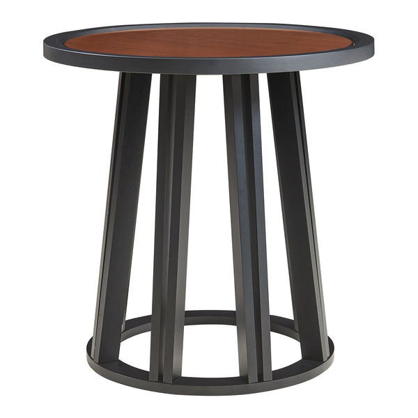 Burgess sidebord 51xØ51 cm sort/valnøddetræ [en.casa]