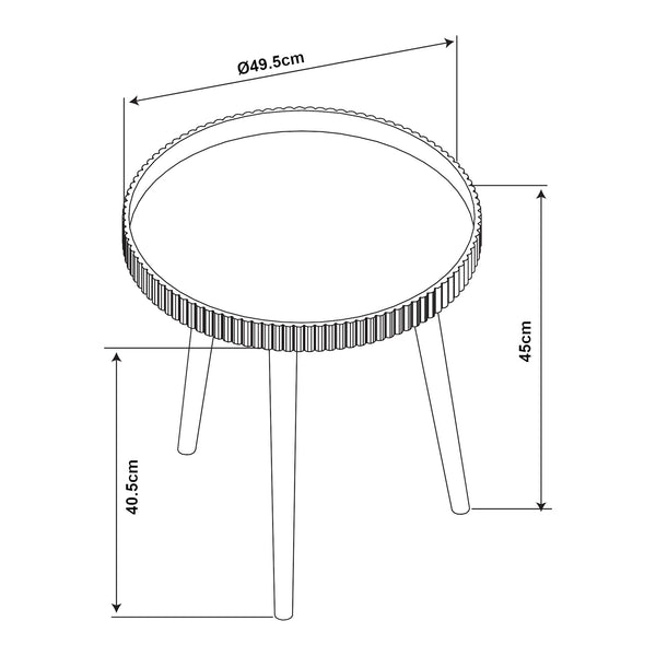 Sidebord Bongard Ø50x45 cm hvid [en.casa]