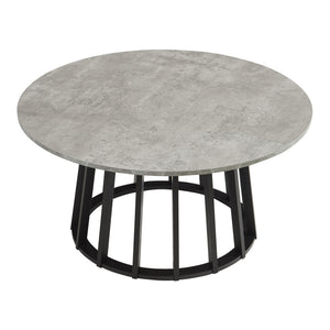 Buzzard sofabord Ø90x45 cm sort/beton-look [en.casa]