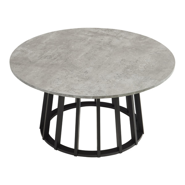 Buzzard sofabord Ø90x45 cm sort/beton-look [en.casa]
