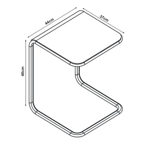 Sidebord Brosa 44x37x48 cm Transparent [en.casa]