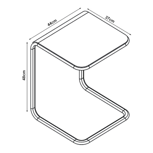 Sidebord Brosa 44x37x48 cm Transparent [en.casa]