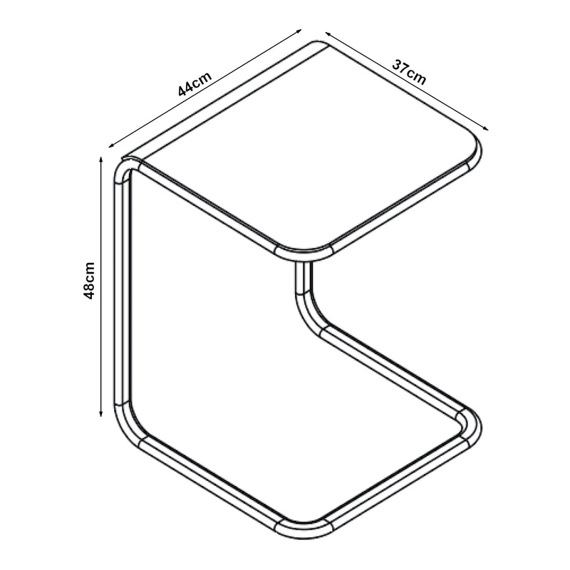 Målskitse Sidebord Brosa 44x37x48 cm Transparent [en.casa]