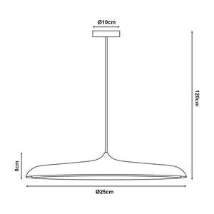 Pendellampe Oupilu med integrerede LED'er i metal 120x25x25 cm sort/hvid [lux.pro]